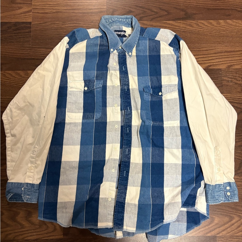 Vintage wrangler long tail western shirt